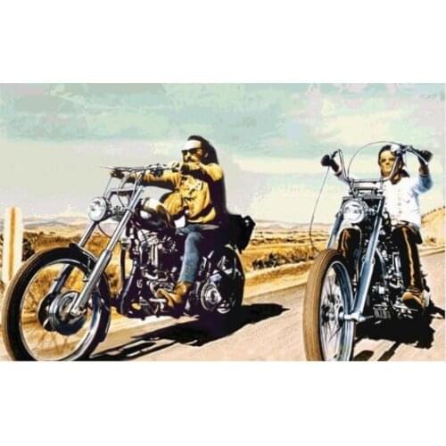 Living room wall painting abstract hippy retro vehicles motorcycles bikes roads sky wall decoration fabric poster