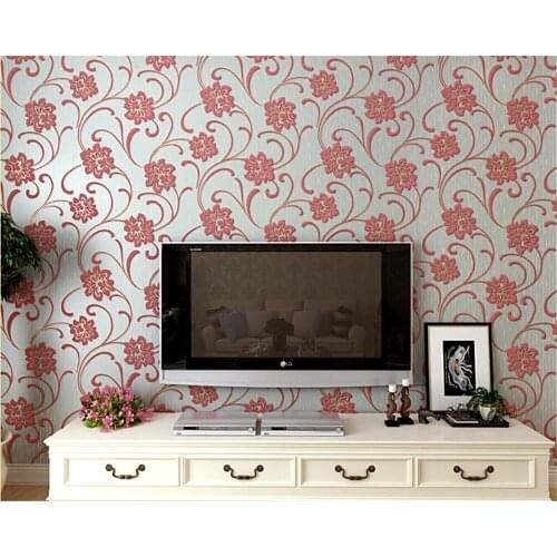 Beibehang Nonwoven wallpaper pastoral papel de parede 3d wallpaper bedroom warm romantic living room TV background relief behang
