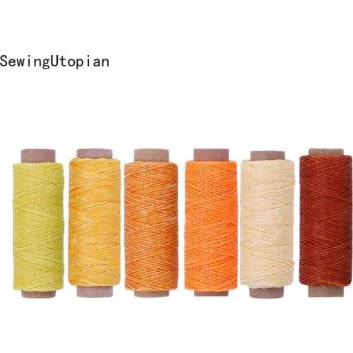 150D 12/30/50M Flat Waxed Thread Wax String Cord Sewing Craft Tool Portable for DIY Handicraft Leather Waxed Thread Cord