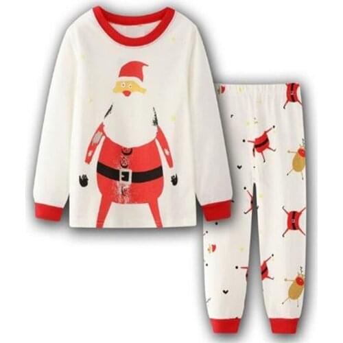 New Girls Pajamas Sets Christmas Pyjamas Kids Pijama Infantil Sleepwear Home Clothing Cartoon Cotton Baby Nightwear 2-7Y