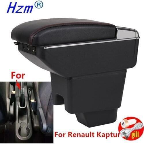Car armrest box for Renault kaptur Dual Layer Captur central Store content box cup holder ashtray USB Charging accessories
