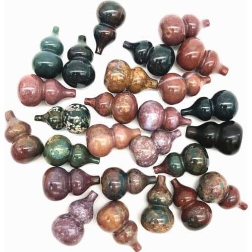 Drop Shipping 1PC Natural Ocean Jasper Carving Crystal Calabash Gourd Stone Chakra Stones Healing Natural Stones and Crystals