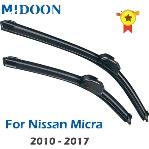 MIDOON Wiper Front Wiper Blades For Nissan Micra K13 2010 - 2017 Windshield Windscreen Front Window 21"+14"