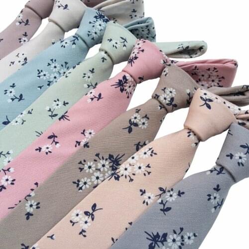 Stereoscopic Floral Men Neckties Cotton Flower Tie Mens Colourful Casual Ties Necktie Narrow Slim Skinny Cravate Wedding 7cm
