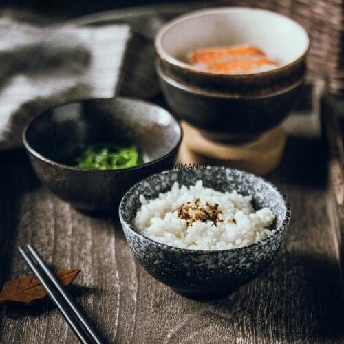 Japanese Ceramic Household Rice Bowl Sushi Salad Breakfast Bowl Hotel Kitchen Tableware Rice Bowl
