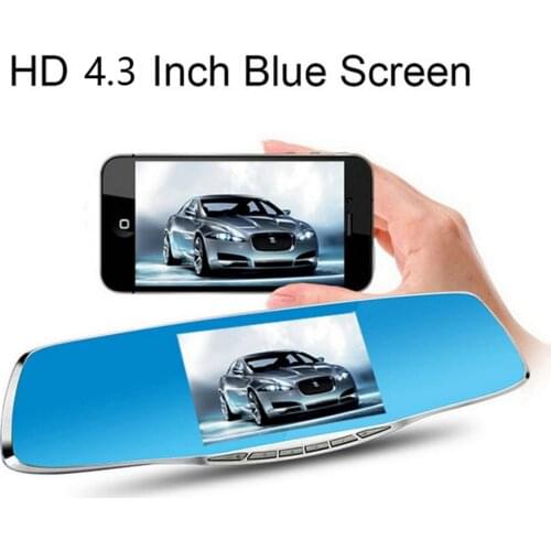 Dual lens 1080P rearview mirror driving recorder 5 inch night vision with parking camera 4.3 inch camcorder motion detection