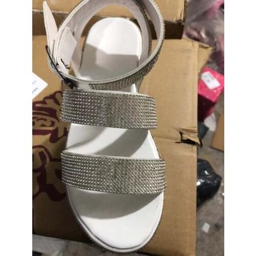 YSHUNIJ Shoes for Women Ladies Plus Size 43 Sandals 2021 Spring and Summer New Sequined Rhinestone Sandals