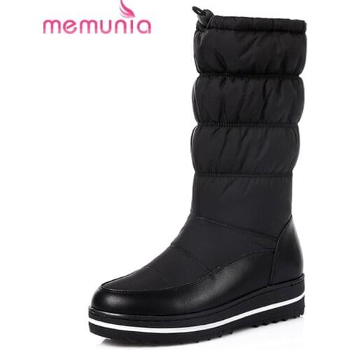 MEMUNIA 2020 big size 44 ankle boots for women winter wedges platform shoes keep warm simple fashion snow boots woman