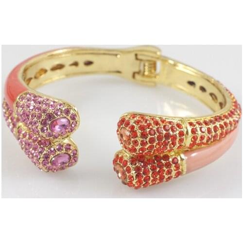 GrayBirds New Fashion Jewelry Bracelets Cuff Bangles For Office Lady Romantic Enamel Pink And Blue Colors In The Stock GB1023