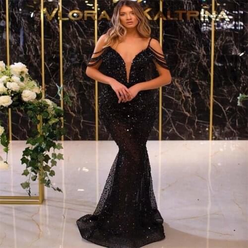 Long Maxi 2021 New Sexy Black Sequined Long Dress Womens Dress Celebrity Party Dress Beaded Chain Design Strapless