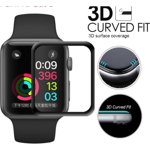 10Pcs/lot For iWatch 3 2 1 38MM 42MM SE 6 5 4 40mm 44mm Full Screen Cover For Apple Watch Serieslass 3D Curved Tempered Glass