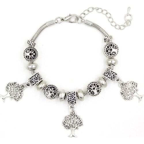 10PCS/Lot Fashion Bangles and Bracelets Tree of Life Bracelet Charm Bracelets for Young Girls Women Ladies Bijoux Pulsera