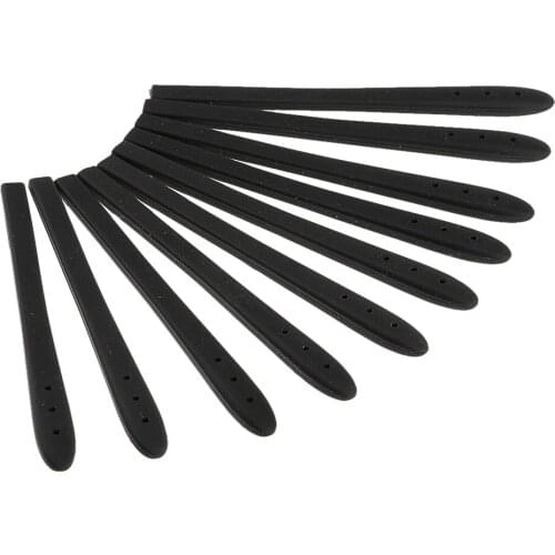 Black Replacement Silicone Eyeglasses End Tips Ear Sock Pieces Tubes, 10 Pack