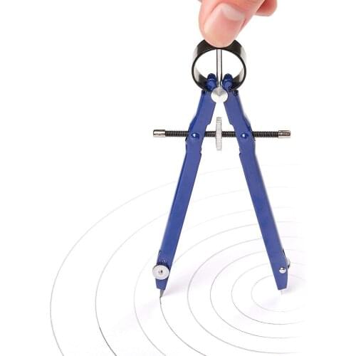 2 Pack Drafting Compass with Lock Math Bow Compass Drawing Metal Compass with Wheel Geometry Compass Bow Divider Precision Stu