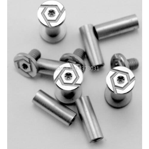 2pieces DIY Tool Making Screws Shank Pair Locking Rivets Stainless Steel Knives Plum Head Shank Screws