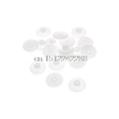 20 Pcs White Plastic Electrical Electrical Model Gear 15mm Dia