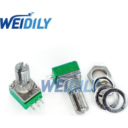 5PCS RK097N B5K B10K B20K B50K B100K 5K 10K 20K 50K 100K with a Switch Audio 3pin Shaft 15mm Amplifier Sealing Potentiometer