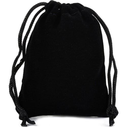 50pcs/lot 9x12cm Black/Green/Pink/Blue Drawstring Velvet Jewelry Pouch New Year Wedding Gift Bag Xmas Present Packaging Bag