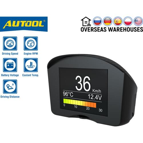 AUTOOL X50 Plus OBD2 Display Speedmeter Auto On-board Computer Car OBD Smart Digital Voltage Speed Meter Temperature Gauge Alarm