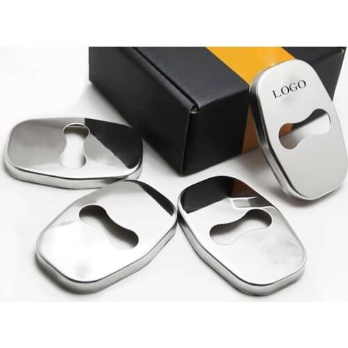 Free Shipping Door Lock Cover Caps Protective Car Styling 4pcs/set Stainless Steel For PEUGEOT 5008 4008 308 207