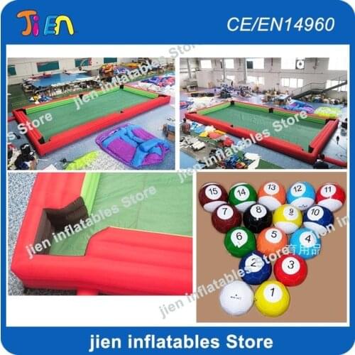 Free air ship to door,6x4m/8x5m/10x5m/12x6m giant inflatable snooker pool table soccer field,billiard snook ball sport games