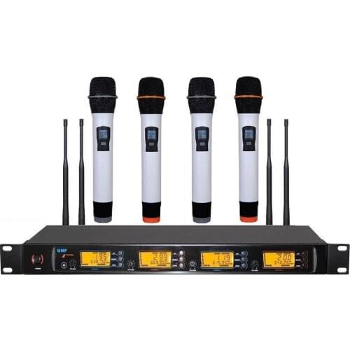 Bolymic Wireless Karaoke System 4 Channels UHF Professional Handheld Cordless Microphone Mikrofon For Church Meeting School