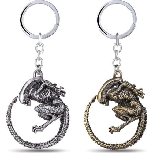 2020 Alien v Predator Keychain Alien Car Keychains Metal Key Rings Figure Men Jewelry Souvenir Gifts