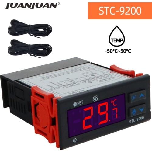Digital Temperature Controller STC-9200 Two Relay Output Thermostat Regulator With Refrigeration Defrost Fan Alarm Function