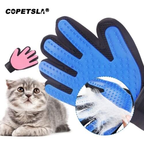 Copetsla Dog Pet Grooming Glove Silicone Cats Brush Comb Deshedding Hair Gloves Dogs Bath Cleaning Supplies Animal Combs CP045