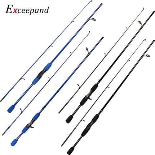 Exceepand 1.8M Fishing Rod Carbon Spinning Fishing Rod 2 Section M Power Lure Weight 7-21g Fishing Pole Travel Baitcasting Rod