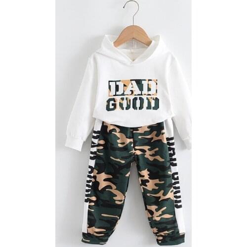 Boys Multicolor Pattern Printing Clothing Sets Fashion Kids Camouflage Lightweight Outfits 2PCS Children Hooded Tracksuits 2-6Y
