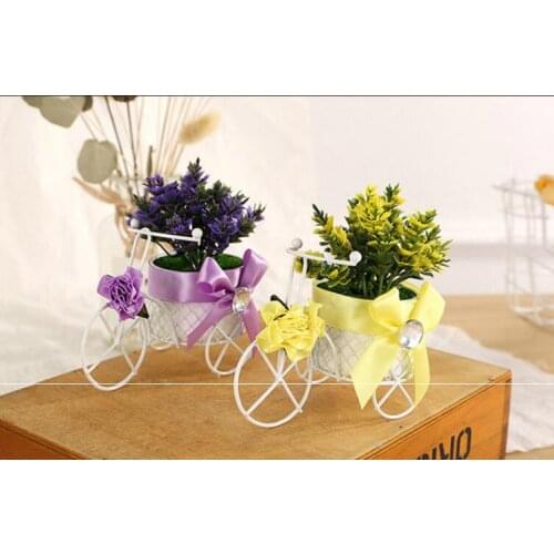 1PC Bicycle Storage Basket Float Vase Plant Tricycle Bike Organizer Flower Basket Pot Flower Decoration Random Color KN 061