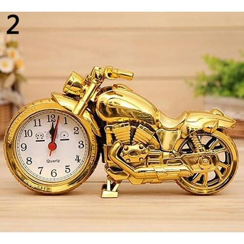 Creative Motorcycle Shape Quartz Clock Alarm Clock Time Keeper Desktop Table Mechanical Clock Decor