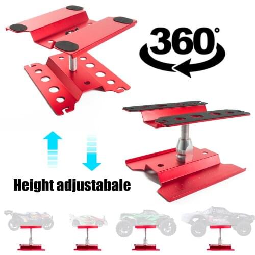1:10 Metal Car Work Stand Assembly Repair Platform 360- Degree Rotation Lift Or Lower for 1/8 1/10 1/12 1/16 Scale Models