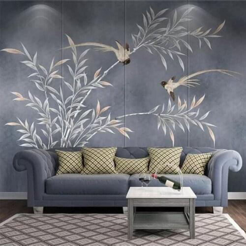 Custom Any Size Mural Wallpaper Chinese Style 3D Flower And Bird Wall Painting Living Room Study Home Decor Photo Wallpaper 3 D