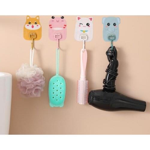 Hanger Hook Wall Mounted Cartoon Shape PVC Lovely Wall Door Clothes Hanger for Home