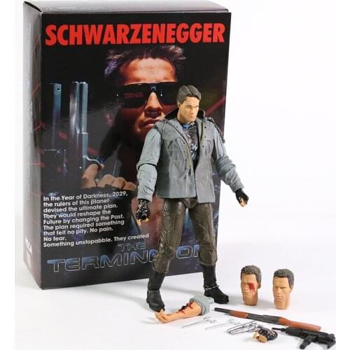 NECA Terminator Arnold Schwarzenegger Tech Noir / Police Station Assault T-800 Action Figure Toy 7" 3 Types