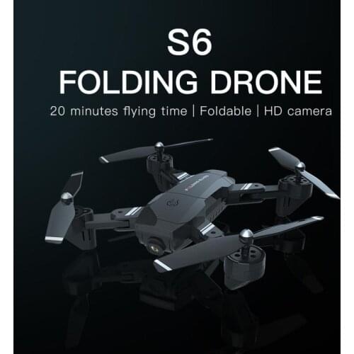 New 2020 S6 RC Drone 4K HD Dual Camera Foldable Height Keeping Drone WiFi FPV 1080p Real-time Transmission RC Quadcopter