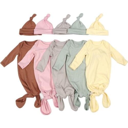 Solid Baby Sleeping Bags Newborn Baby 100% Cotton soft Swaddle Blanket Wrap Sleeping Bag +Hat 2pcs Sleepsack for 0-6M