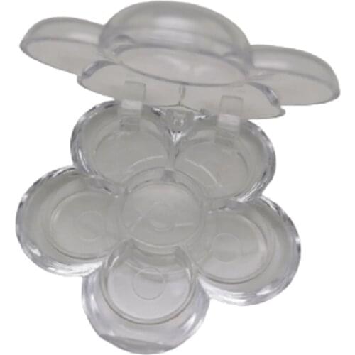 Clear Eye Shadow Palette 6 Grids Plum Blossom Flower Shape Cosmetic Packaging Box Empty Transparent Makeup Blusher Lipstick Case