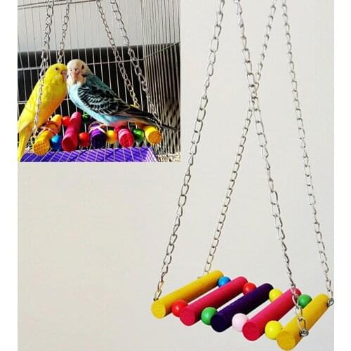 Parrot Parakeet Perches Hanging Toy Pet Stand Training Accessories Birds Swing Toys Cage Hanging Braided Chew Rope