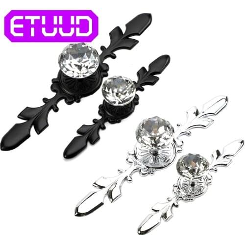 Drawer Knobs Handles Glass Dresser Knob Crystal Silver Chrome Clear/Cabinet Pulls Handle BackPlate Bling furniture hardware tool