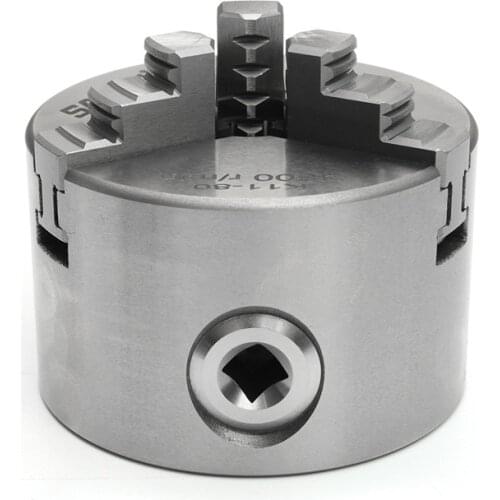 4000rpm 3inch 3 Jaw 80mm Self-Centering Lathe Chuck K11-80 with Wrench and Screws Hardened Steel for Drilling Milling Machine