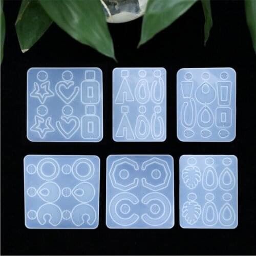 DIY Crystal Epoxy Earrings Ear Pendant Mould Geometric Collection Mold Resin Ring Handmade