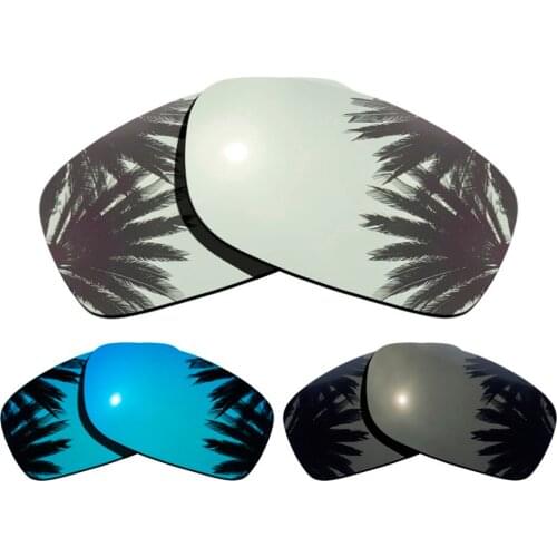 Silver Mirrored+Black+Blue Mirrored Coating) 3-Pairs Polarized Replacement Lenses for Fives Squared 100% UVA & UVB Protection