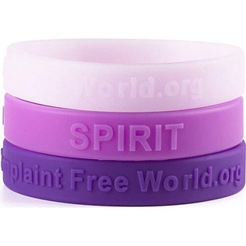 3PCS A Complaint Free World.org Silicone Bracelets&Bangles Purple Sports Spirit Wristbands Men Women Lovers' Student Gifts SH285