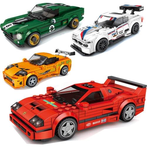 Speed Champions Racer Car City Moc Bricks Great Vehicle Sets Building Creator DIY Kids Toy Sport Classic Supercar Technique