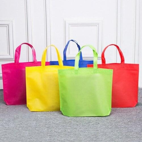10PCS Non-woven Fabric Shopping Bags Reusable Eco Friendly Tote Bag Storage Handbag Grocery Pouch Bag DIY Festive Party Gift Bag