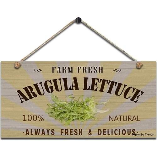 Farm Fresh Arugula Lettuce 100% Nature Always Fresh and Delicious Poster Funny Art Decor Vintage Aluminum Retro Metal Tin Sign