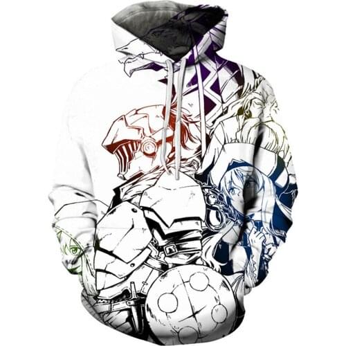 New 3D Goblin Slayer Men Women White Hoodies Fashion Casual Cartoon Harajuku Hoodie Cosplay Costume Funny Streetwear Sweatshirt